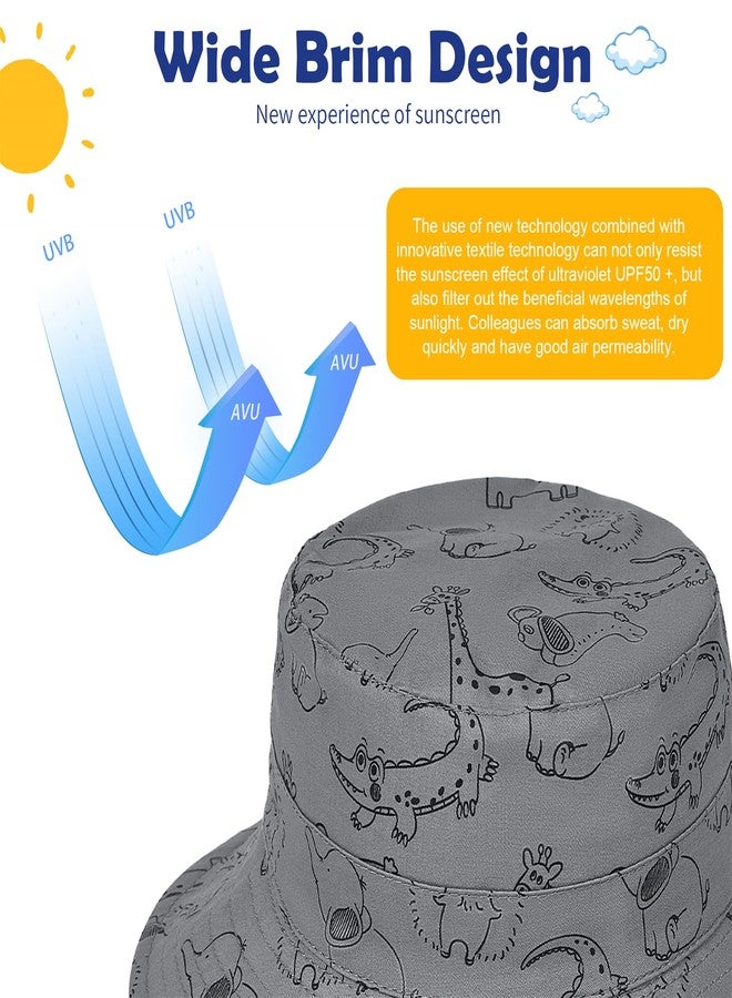 Komorebi Baby Sun Hat UPF 50+ Sun Protective Toddler Bucket Hat Summer Kids Beach Hats Wide Brim Outdoor Play Hat for Boys Girls C Dark Grey 2-4T - Image 3